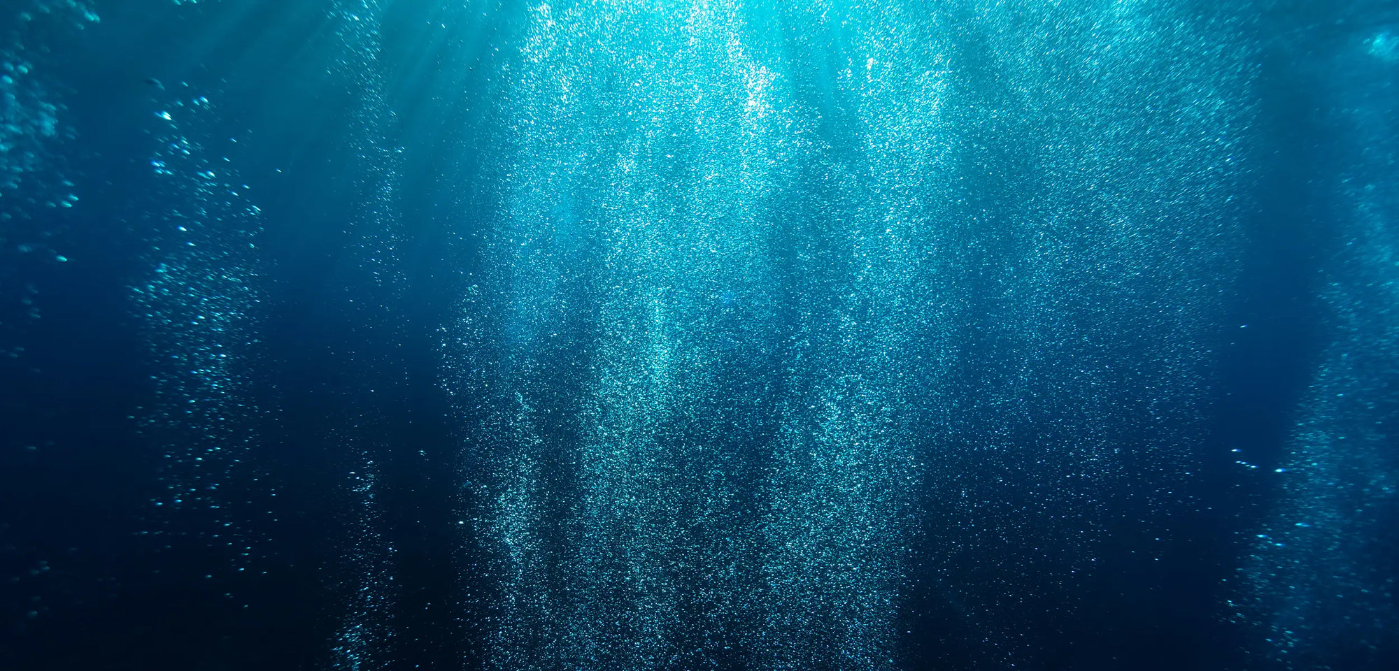 Vue sous-marine de l’océan illustrant les profondeurs atteintes par la montre AYNAUD Grand Largue, étanche jusqu’à 100 mètres, 10 ATM
