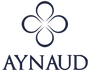 Logo bleu marine élégant de la maison horlogère AYNAUD affiché sur la page d’accueil
